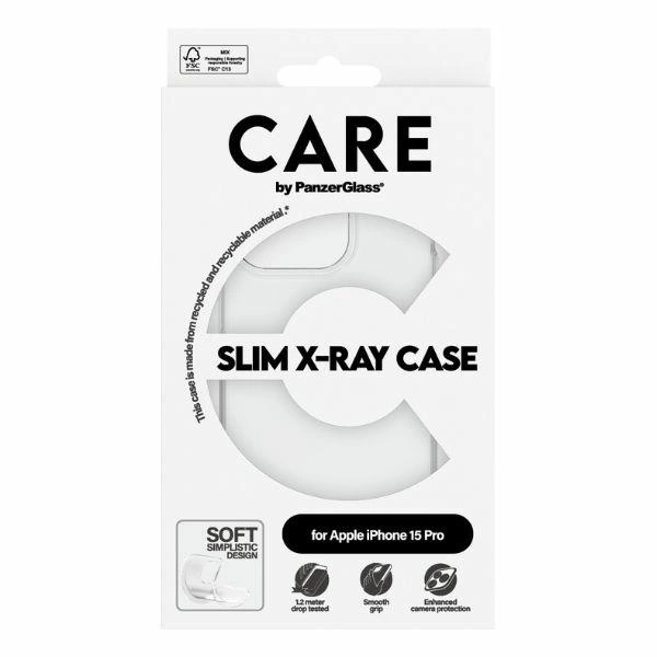 CARE by PanzerGlass Slim X-Ray Case for iPhone 15 Pro - Cleareng