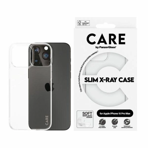CARE by PanzerGlass Slim X-Ray Case for iPhone 15 Pro Max - Cleareng
