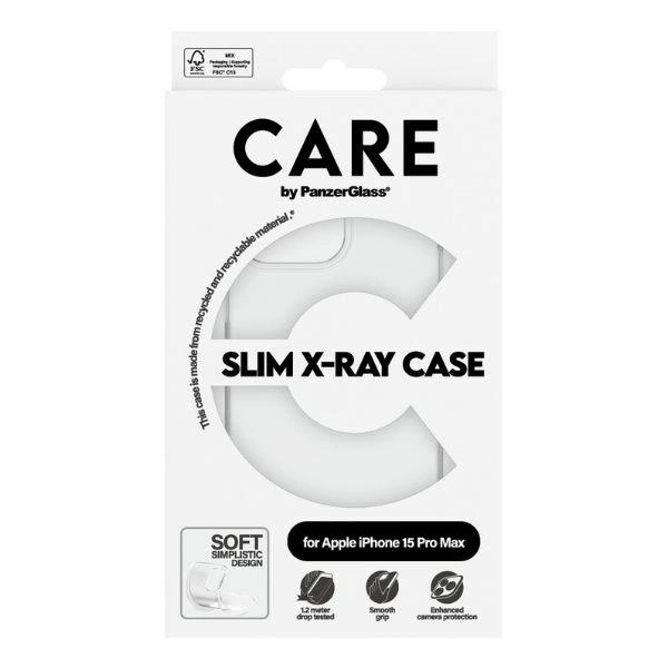 CARE by PanzerGlass Slim X-Ray Case for iPhone 15 Pro Max - Cleareng