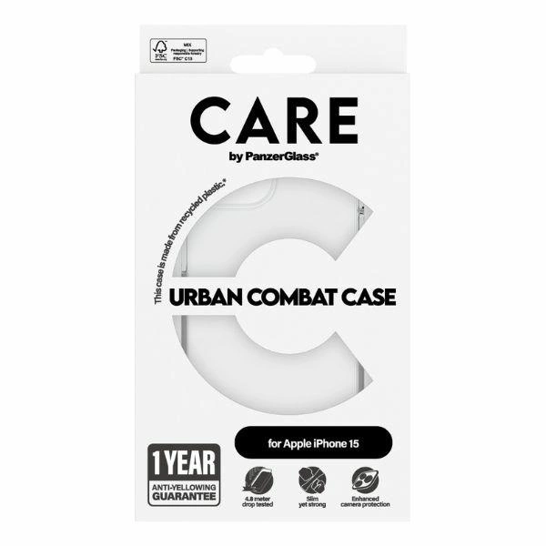 CARE by PanzerGlass Urban Combat Case for iPhone 15 - transparenteng