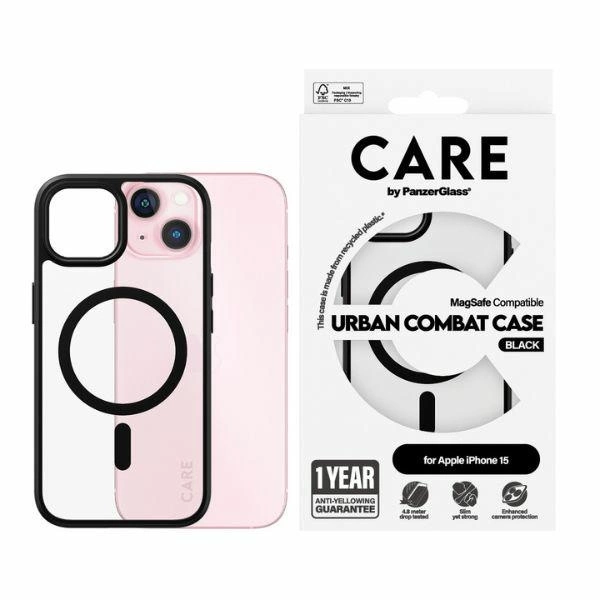 CARE by PanzerGlass Urban Combat Case MagSafe for iPhone 15 - Blackeng