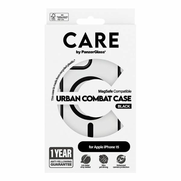 CARE by PanzerGlass Urban Combat Case MagSafe for iPhone 15 - Blackeng