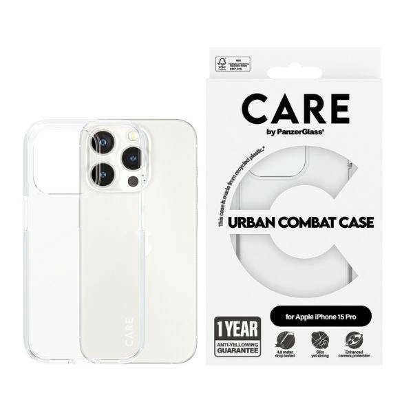 CARE by PanzerGlass Urban Combat Case for iPhone 15 Pro - Cleareng