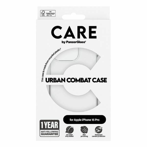 CARE by PanzerGlass Urban Combat Case for iPhone 15 Pro - Cleareng