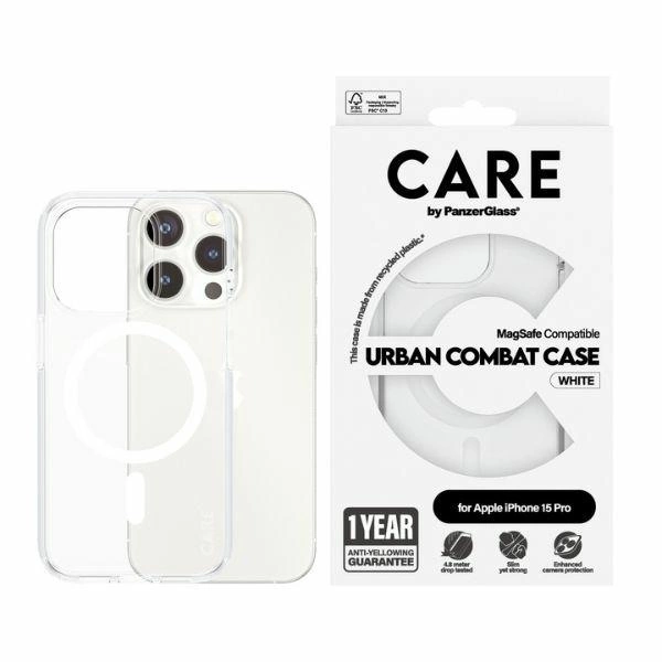 CARE by PanzerGlass Urban Combat Case MagSafe for iPhone 15 Pro - Whiteeng