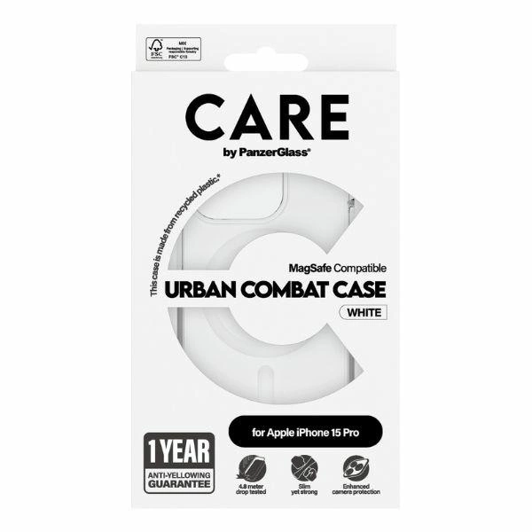 CARE by PanzerGlass Urban Combat Case MagSafe for iPhone 15 Pro - Whiteeng