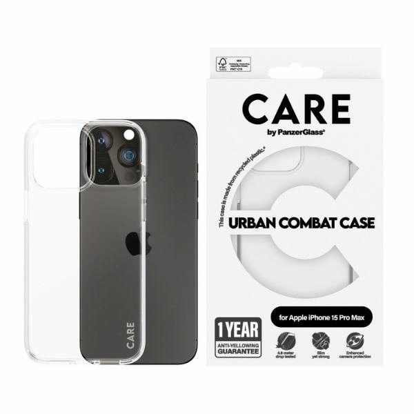 CARE by PanzerGlass Urban Combat Case for iPhone 15 Pro Max - Cleareng
