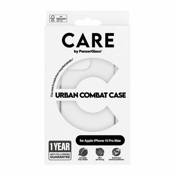 CARE by PanzerGlass Urban Combat Case for iPhone 15 Pro Max - Cleareng