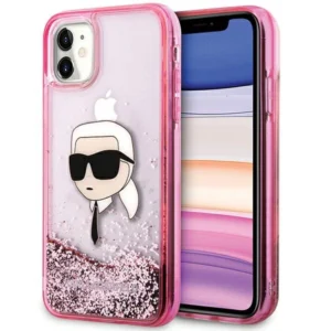 Karl Lagerfeld Glitter Karl Head iPhone 11/XR Case - Pinkeng