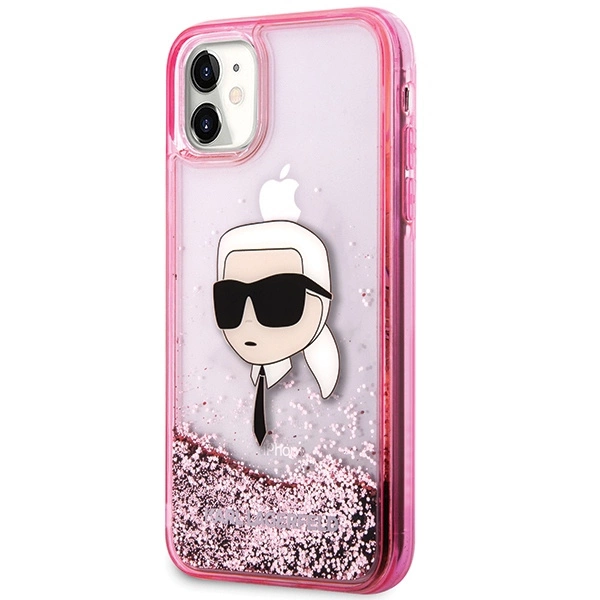 Karl Lagerfeld Glitter Karl Head iPhone 11/XR Case - Pinkeng