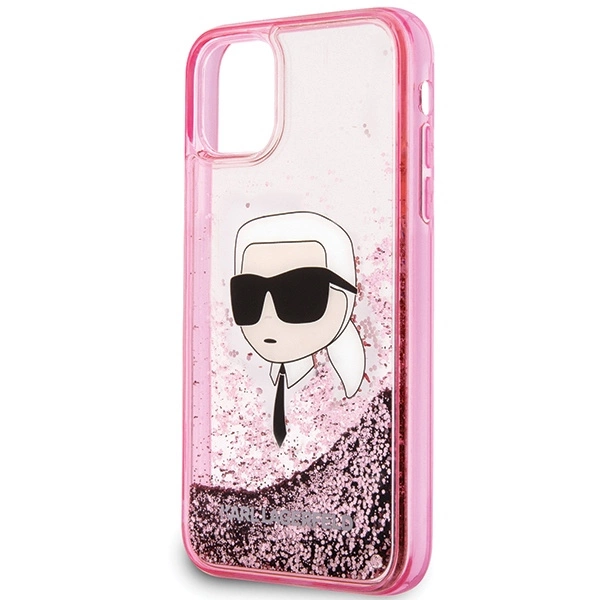 Karl Lagerfeld Glitter Karl Head iPhone 11/XR Case - Pinkeng