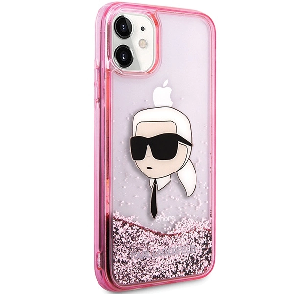 Karl Lagerfeld Glitter Karl Head iPhone 11/XR Case - Pinkeng