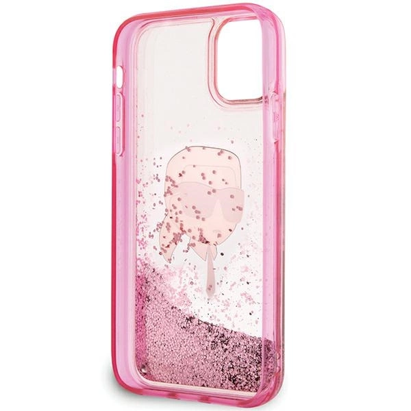 Karl Lagerfeld Glitter Karl Head iPhone 11/XR Case - Pinkeng