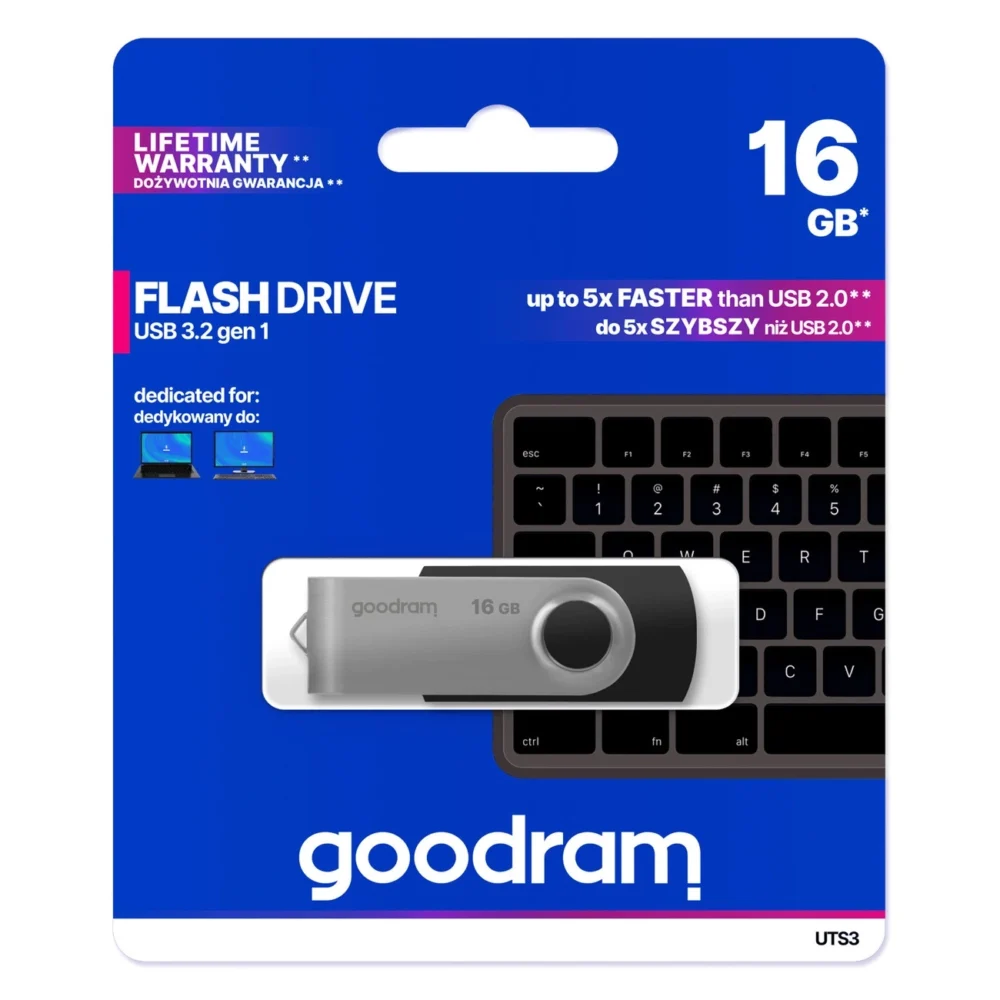 Pendrive 16 GB USB 3.2 Gen 1 UTS3 Goodram - blackeng