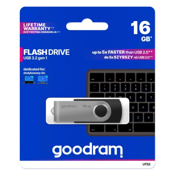Pendrive 16 GB USB 3.2 Gen 1 UTS3 Goodram - blackeng