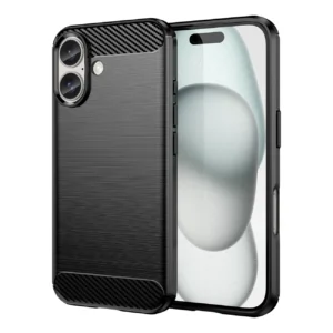 Carbon Case for iPhone 16 Silicone Case - Blackeng