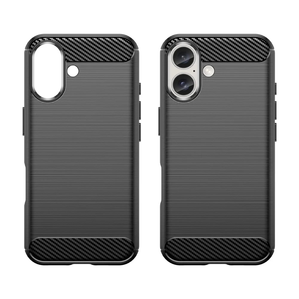 Carbon Case for iPhone 16 Silicone Case - Blackeng