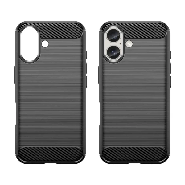 Carbon Case for iPhone 16 Silicone Case - Blackeng