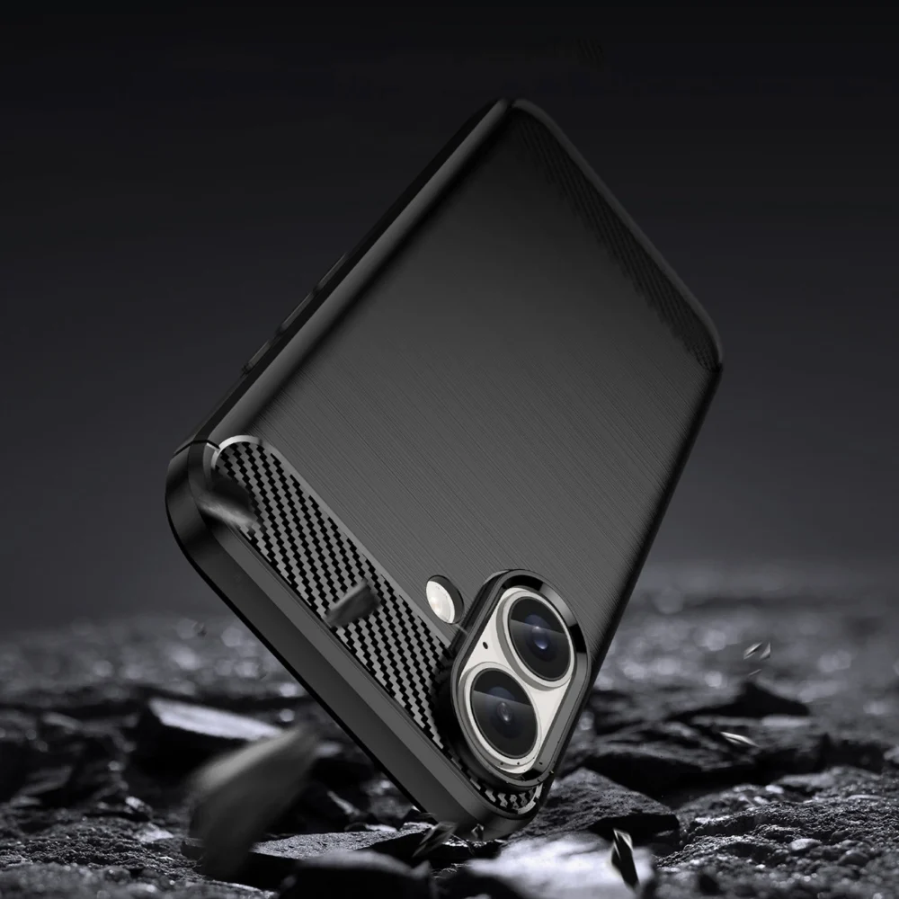 Carbon Case for iPhone 16 Silicone Case - Blackeng
