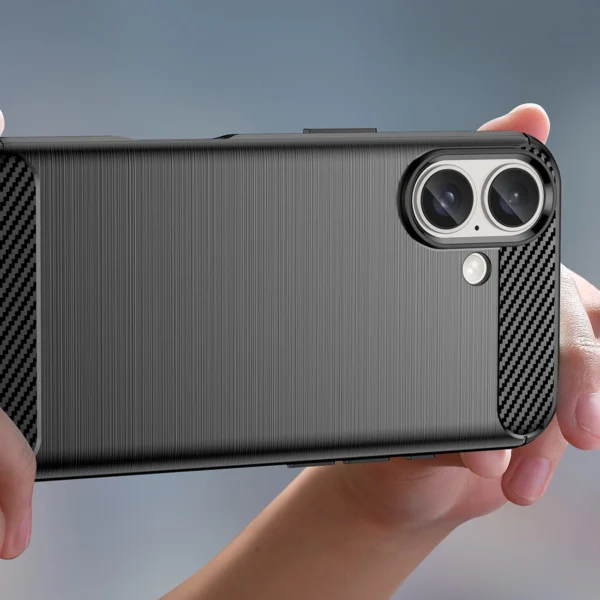 Carbon Case for iPhone 16 Silicone Case - Blackeng
