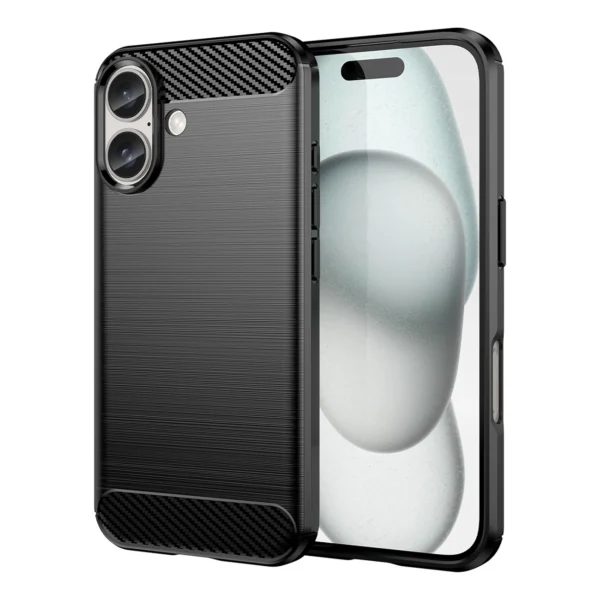 Carbon Case for iPhone 16 Plus Silicone Case - Blackeng