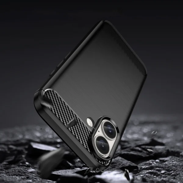 Carbon Case for iPhone 16 Plus Silicone Case - Blackeng