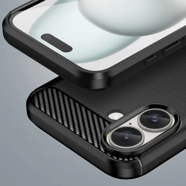 Carbon Case for iPhone 16 Plus Silicone Case - Blackeng