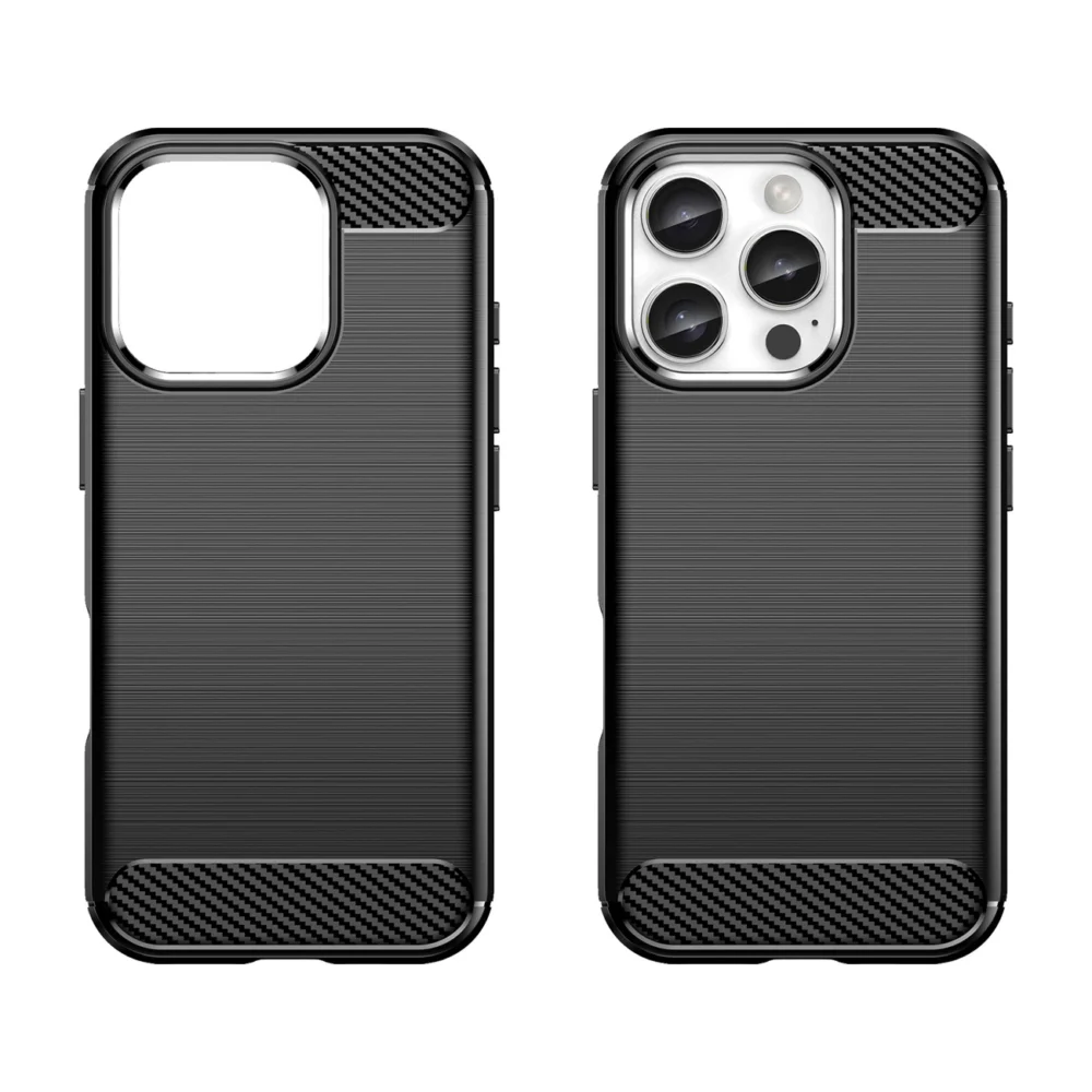 Carbon Case for iPhone 16 Pro Max Silicone Case - Blackeng