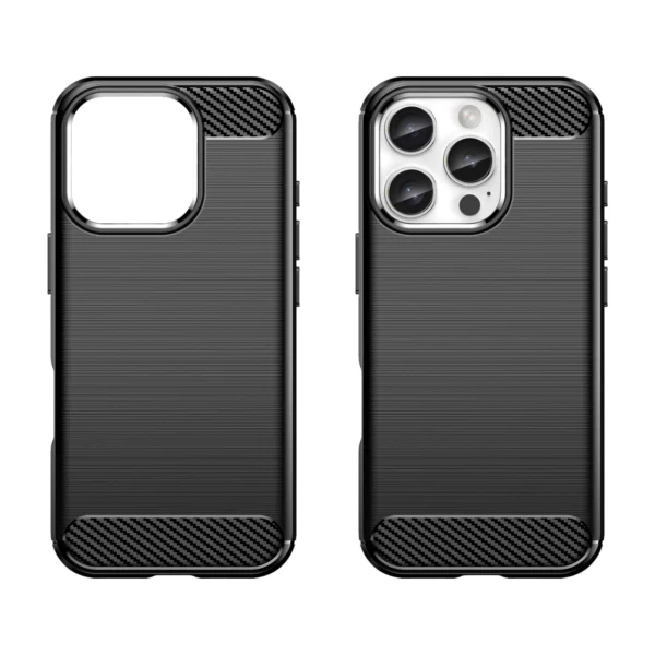 Carbon Case for iPhone 16 Pro Max Silicone Case - Blackeng
