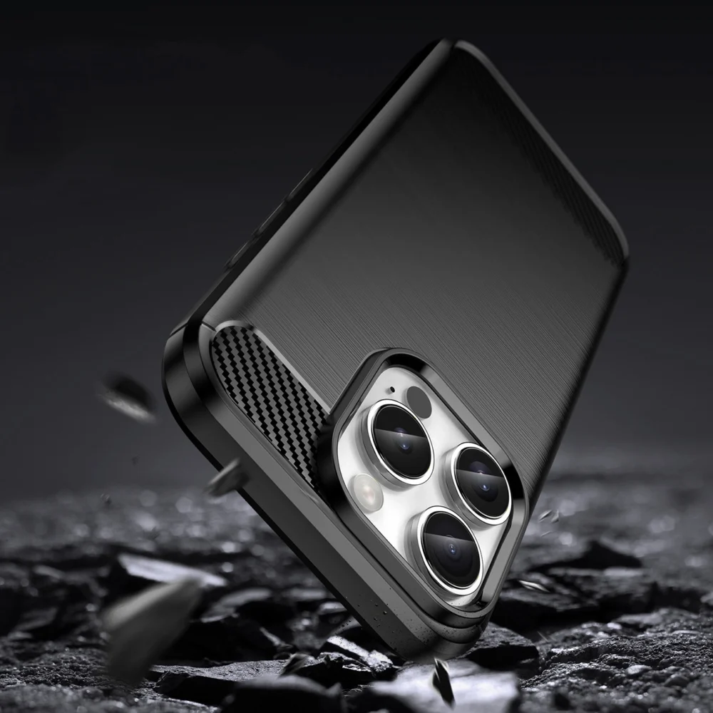 Carbon Case for iPhone 16 Pro Max Silicone Case - Blackeng