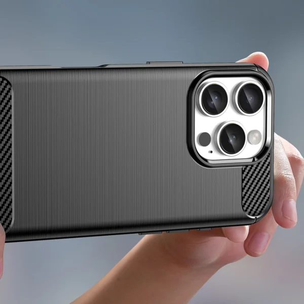 Carbon Case for iPhone 16 Pro Max Silicone Case - Blackeng