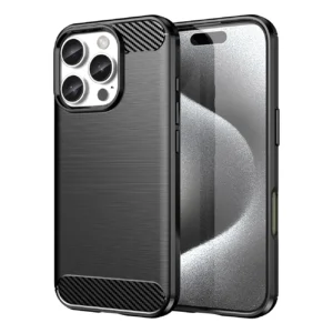 Carbon Case for iPhone 16 Pro Max Silicone Case - Blackeng