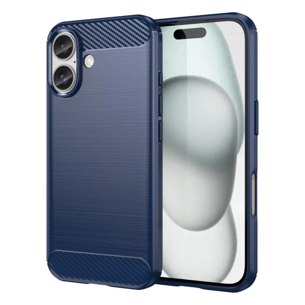 Carbon Case for iPhone 16 Silicone Case - Blueeng