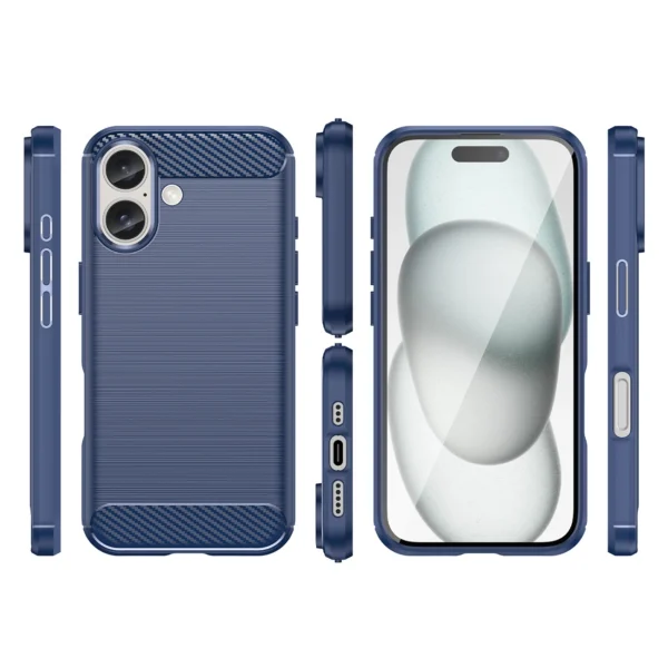 Carbon Case for iPhone 16 Silicone Case - Blueeng