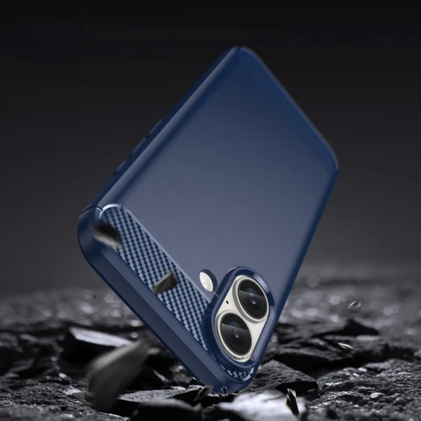 Carbon Case for iPhone 16 Silicone Case - Blueeng