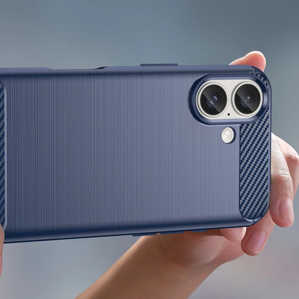 Carbon Case for iPhone 16 Silicone Case - Blueeng