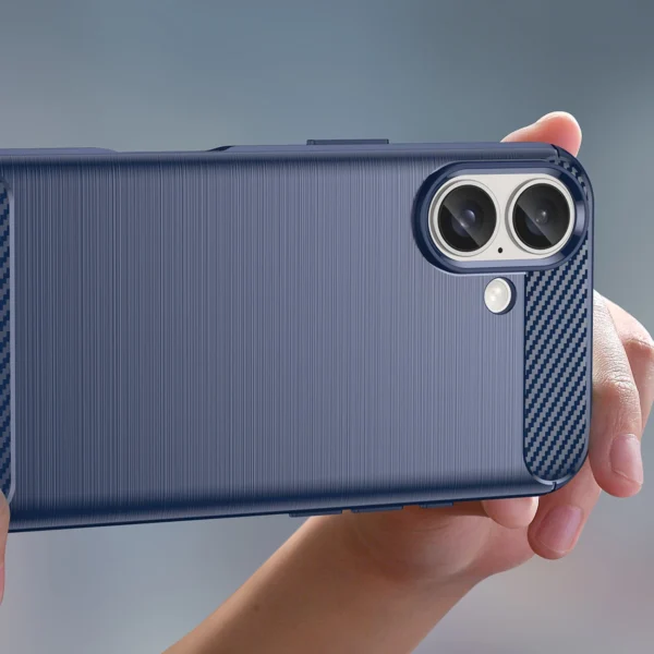Carbon Case for iPhone 16 Silicone Case - Blueeng