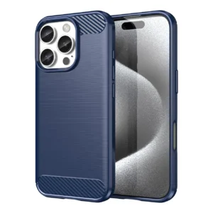 Carbon Case for iPhone 16 Pro Max Silicone Case - Blueeng