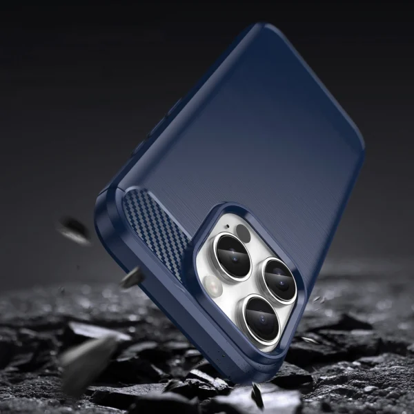 Carbon Case for iPhone 16 Pro Max Silicone Case - Blueeng