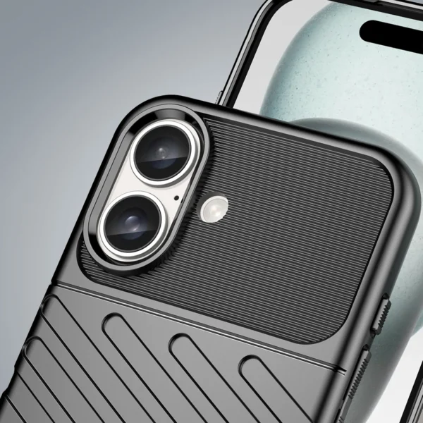 Thunder Case for iPhone 16 Plus Silicone Case - Blackeng