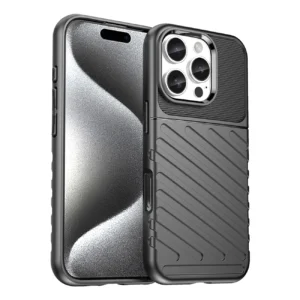 Thunder Case for iPhone 16 Pro Max Silicone Case - Blackeng