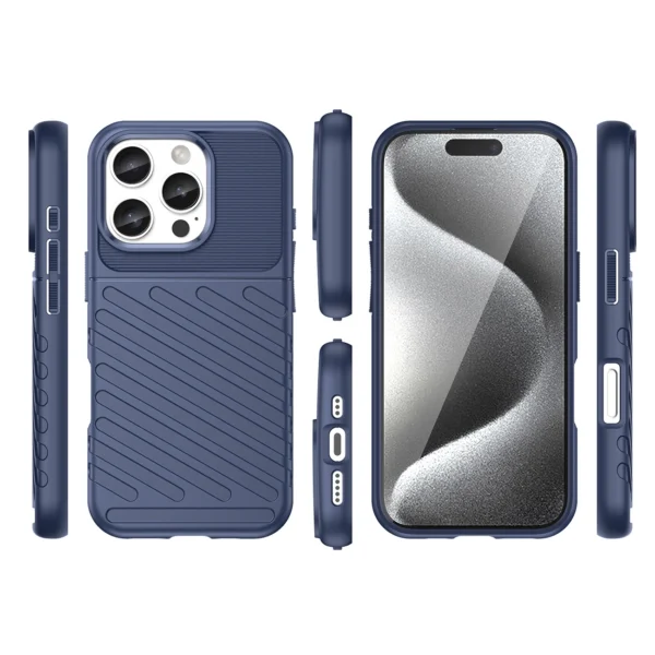 Thunder Case for iPhone 16 Pro Silicone Case - Blueeng