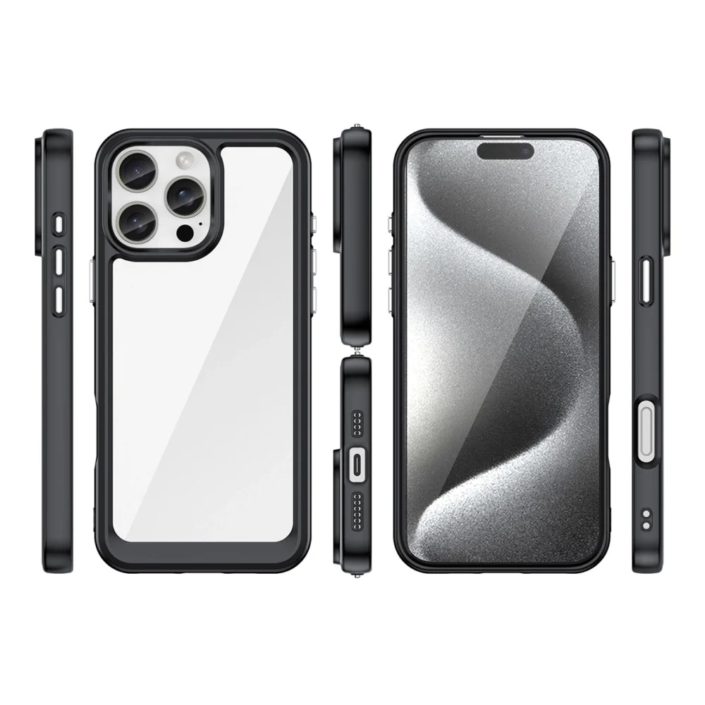 Outer Space Case with Gel Frame for iPhone 16 Pro - Blackeng