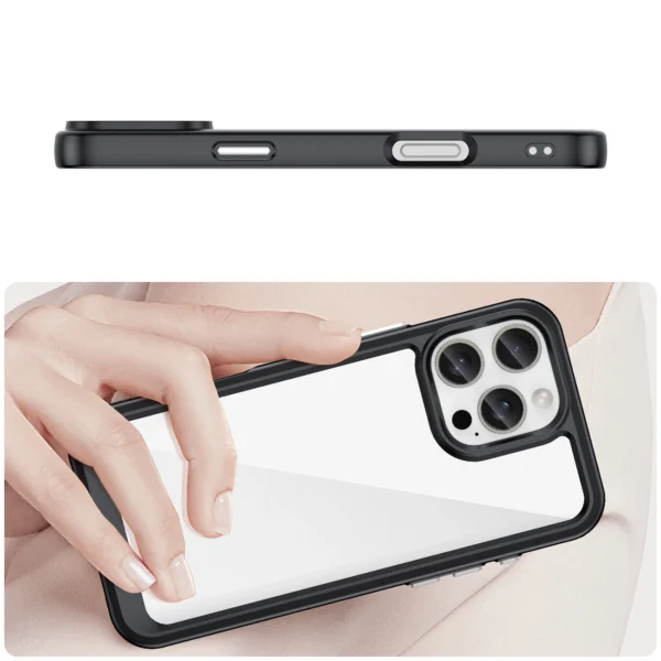 Outer Space Case with Gel Frame for iPhone 16 Pro - Blackeng