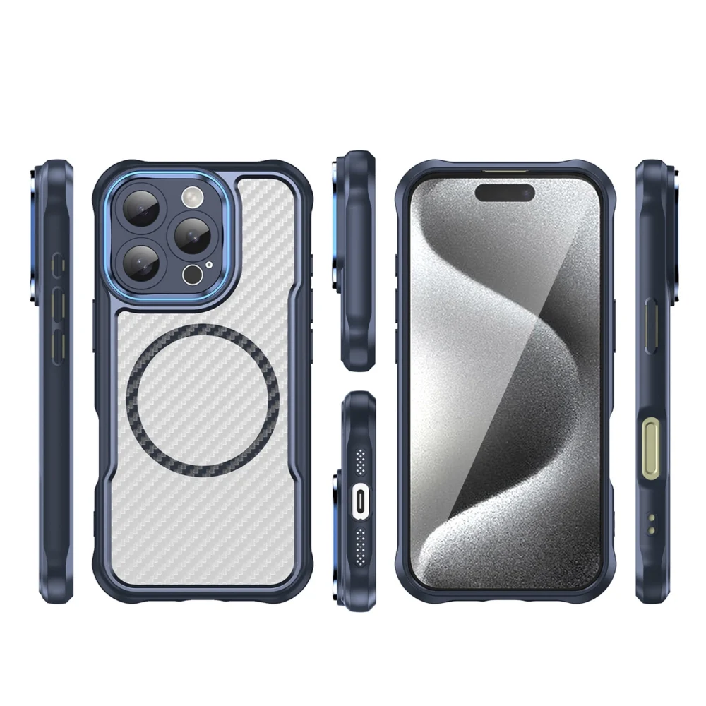 Leading Series MagSafe Silicone Case for iPhone 16 Pro Max - Blueeng