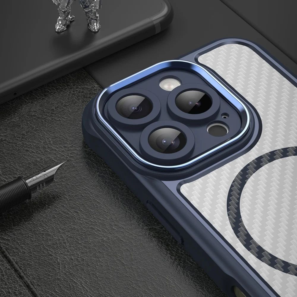 Leading Series MagSafe Silicone Case for iPhone 16 Pro Max - Blueeng