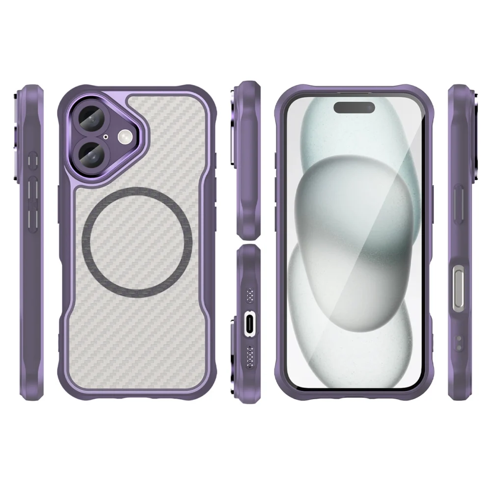 Leading Series MagSafe Silicone Case for iPhone 16 Plus - Purpleeng