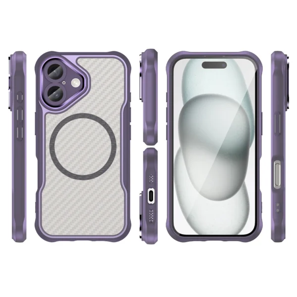 Leading Series MagSafe Silicone Case for iPhone 16 Plus - Purpleeng