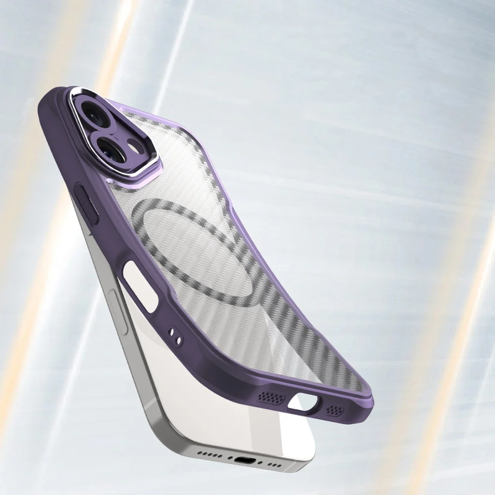 Leading Series MagSafe Silicone Case for iPhone 16 Plus - Purpleeng