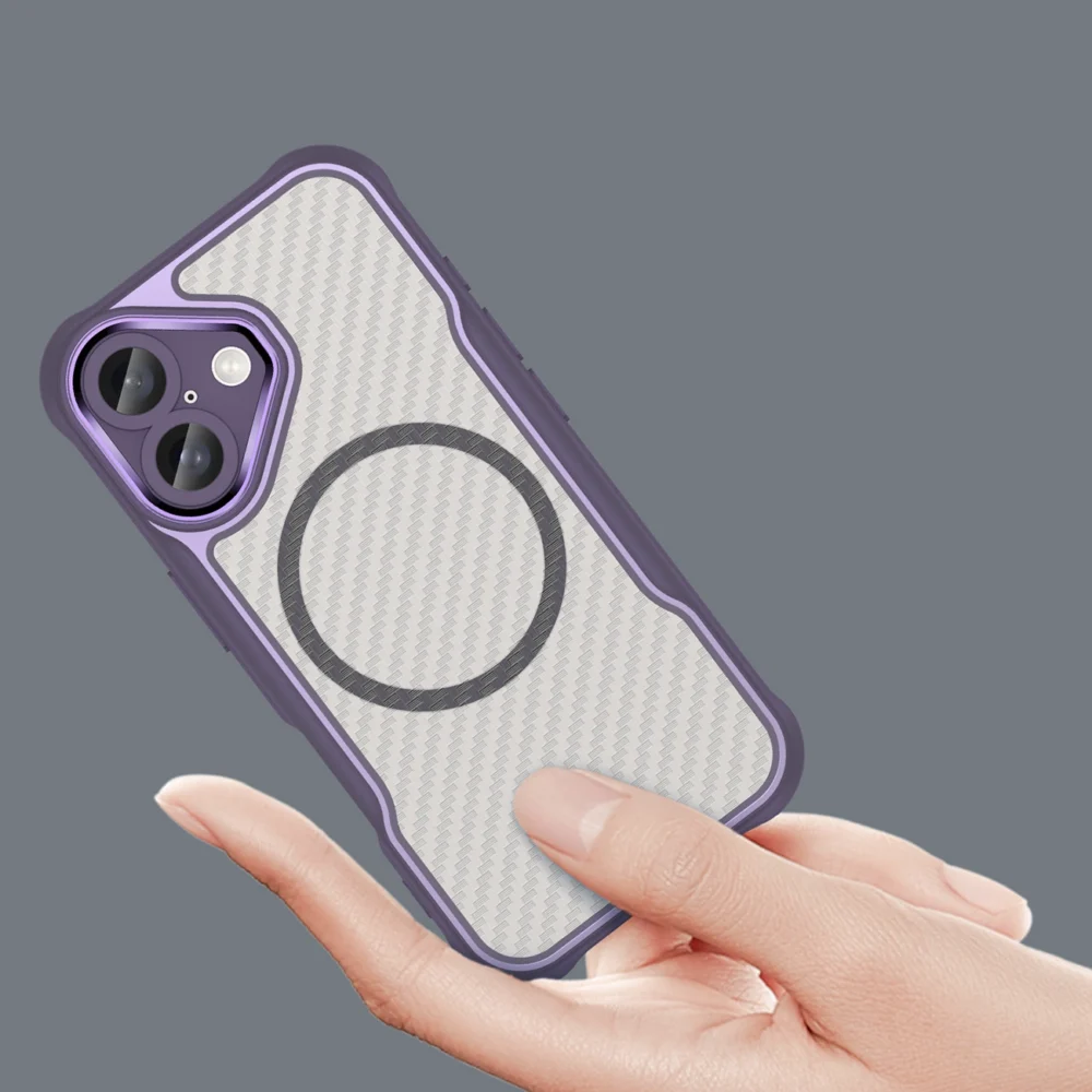Leading Series MagSafe Silicone Case for iPhone 16 Plus - Purpleeng